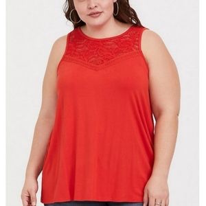Torrid Orange Lace Swing Tank Size 4 NWT